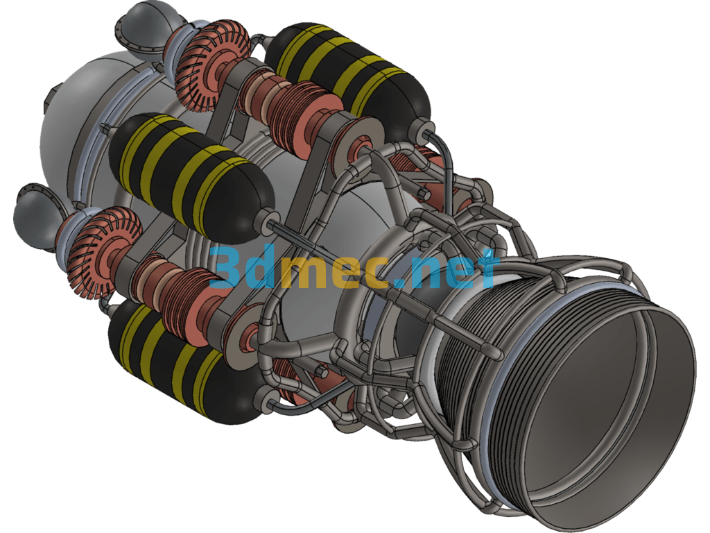 Rocket Engine - 3D Model SolidWorks Free Download