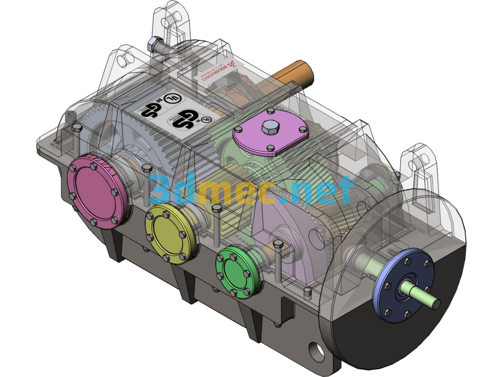 Mining Belt Conveyor Reducer - 3D Model SolidWorks Free Download