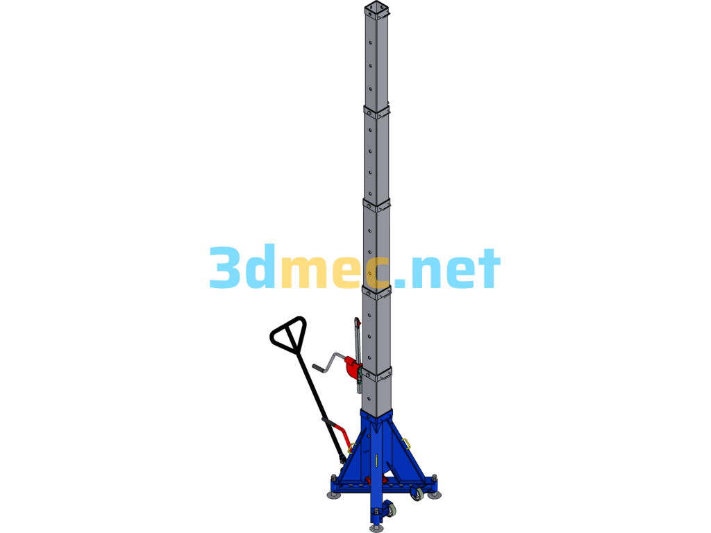 Steel Frame And Steel Column Maintenance And Lifting Device - 3D Model SolidWorks Free Download