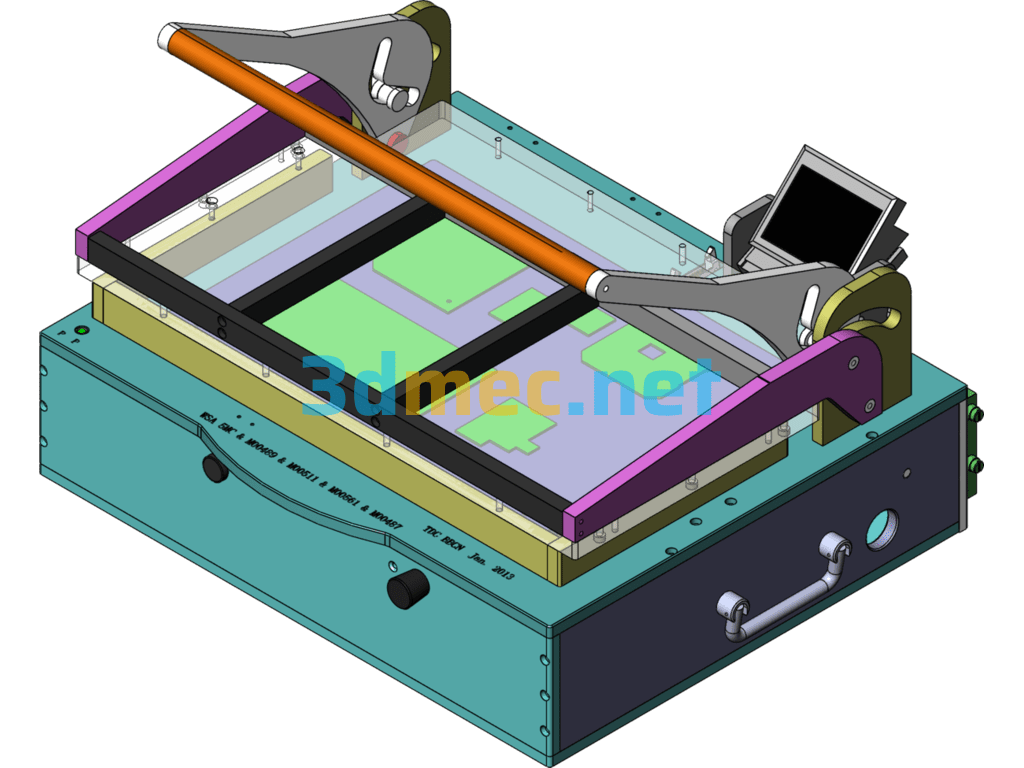 Linkage Mechanism Top Plate Press Down - 3D Model SolidWorks Free Download