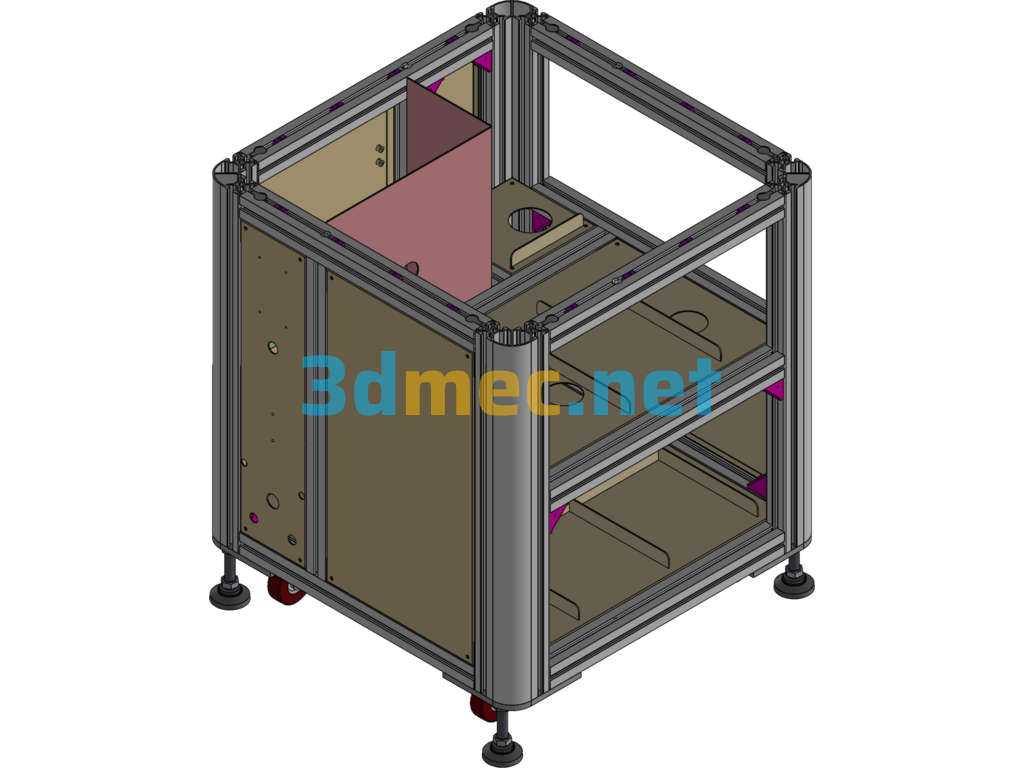 Aluminum Profile Rack - 3D Model SolidWorks ProE Inventor Free Download