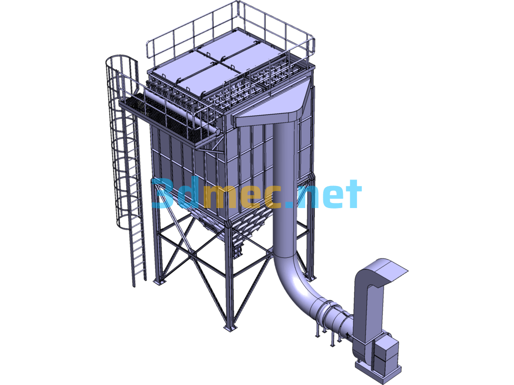 250CMM Large Industrial Dust Collector SW2012 - 3D Model Exported Free Download