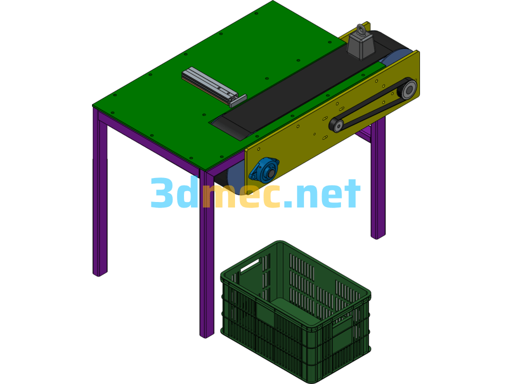 Belt Conveyor Belt Push Mechanism - 3D Model SolidWorks Free Download