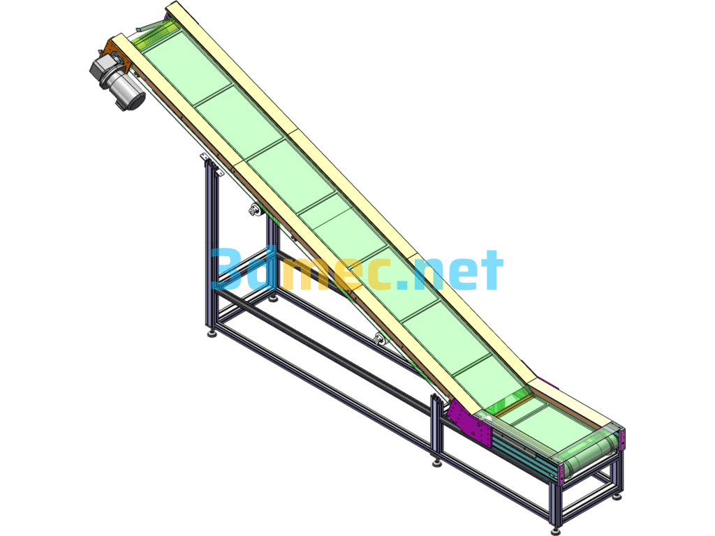 Slope Conveyor Line - 3D Model SolidWorks Free Download