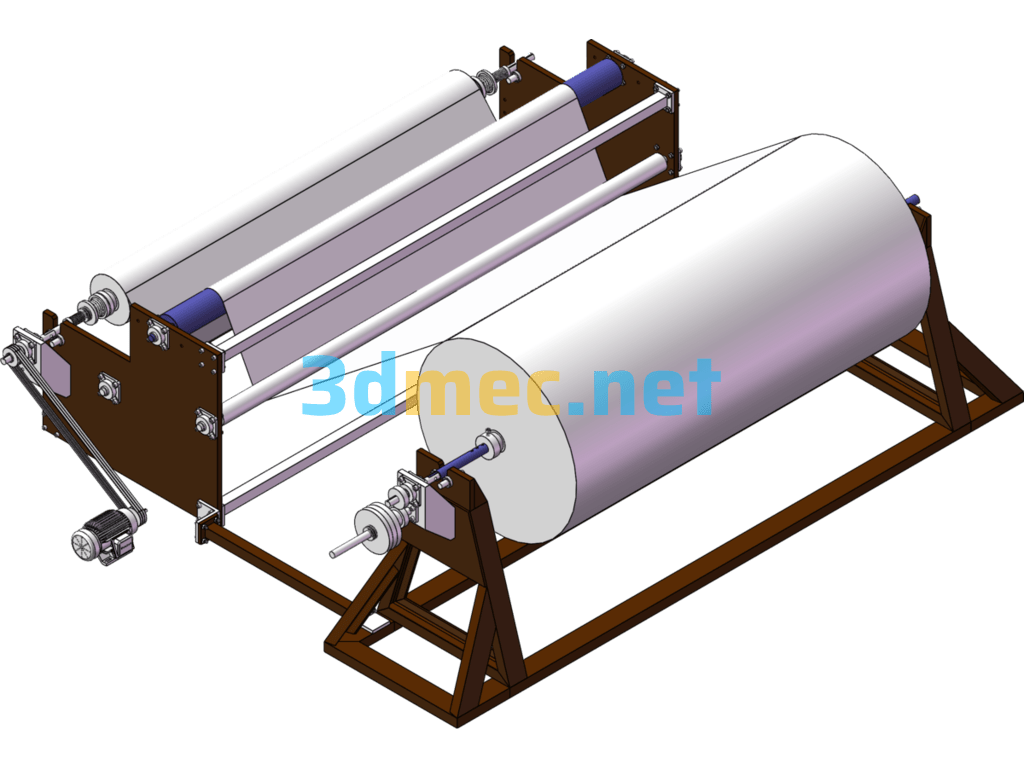 Paper Roll Slitting Machine 3D Model - 3D Model SolidWorks Free Download