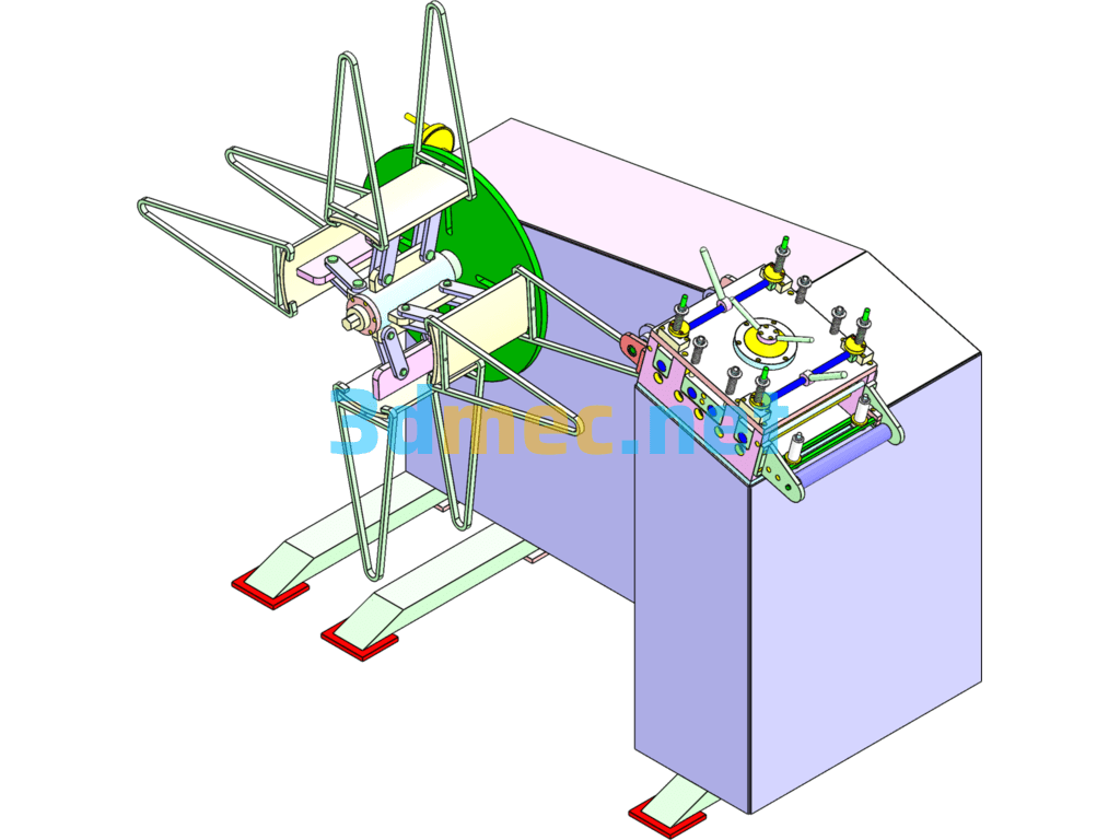 Automatic Steel Belt Feeder For Punch Press - 3D Model SolidWorks Free Download