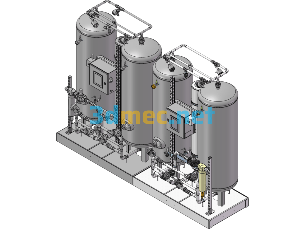 Nitrogen Pressure Swing Adsorption Separation Device - 3D Model SolidWorks Free Download