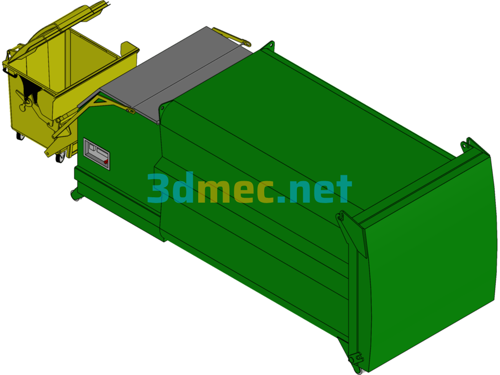 Garbage Compactor - 3D Model SolidWorks Free Download