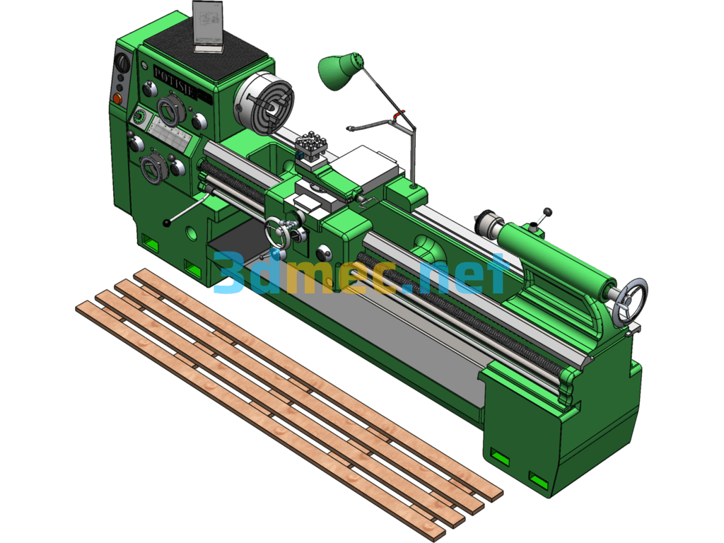 C6140 Lathe Detailed Model - 3D Model SolidWorks Free Download