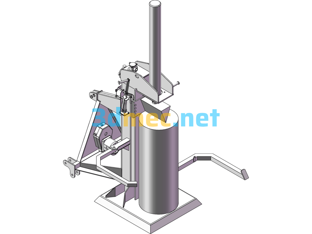 Wood Splitting Machine Model - 3D Model SolidWorks Free Download