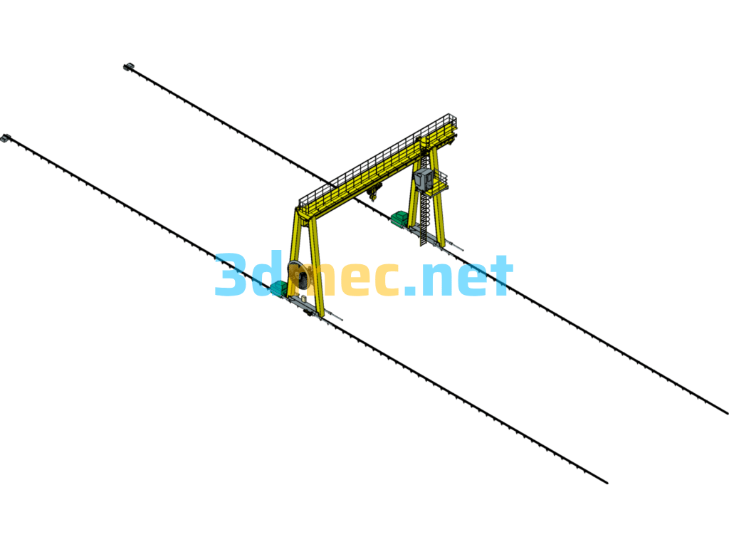 8t Gantry Crane 3D Model - 3D Model SolidWorks Free Download