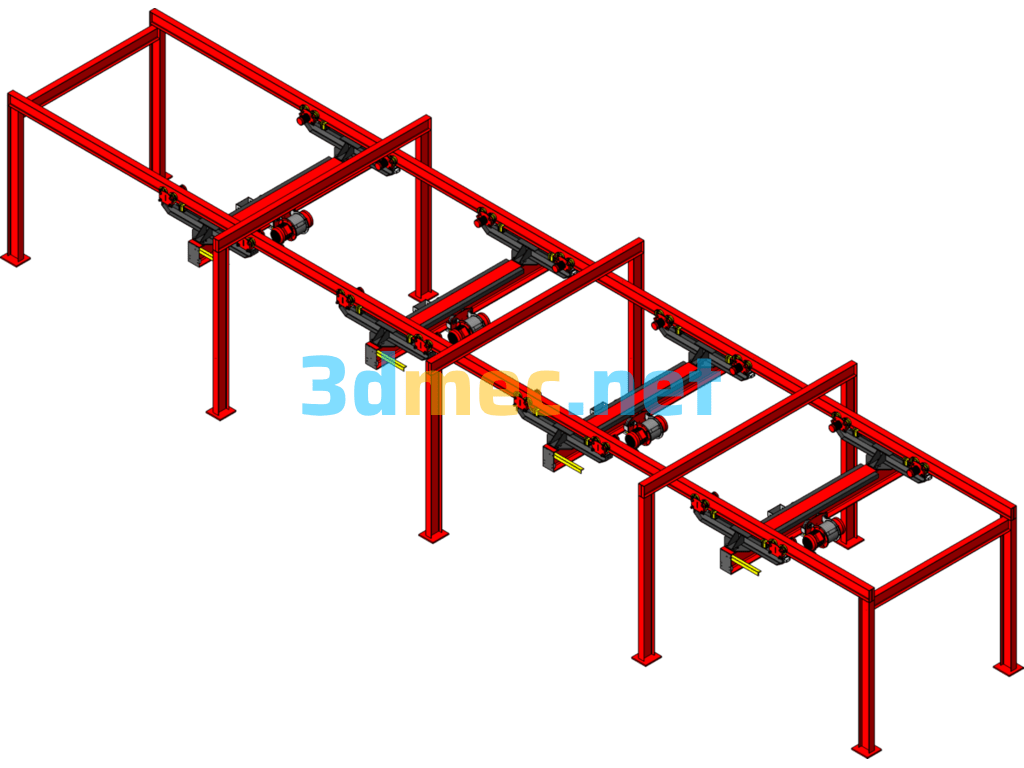 Large Cranes In Workshop - 3D Model SolidWorks Free Download