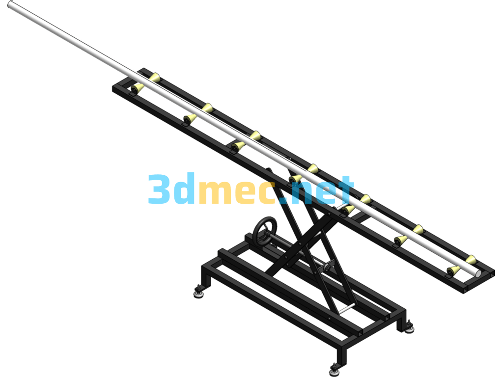 Conveyor Table Can Be Raised And Lowered - 3D Model Exported Free Download