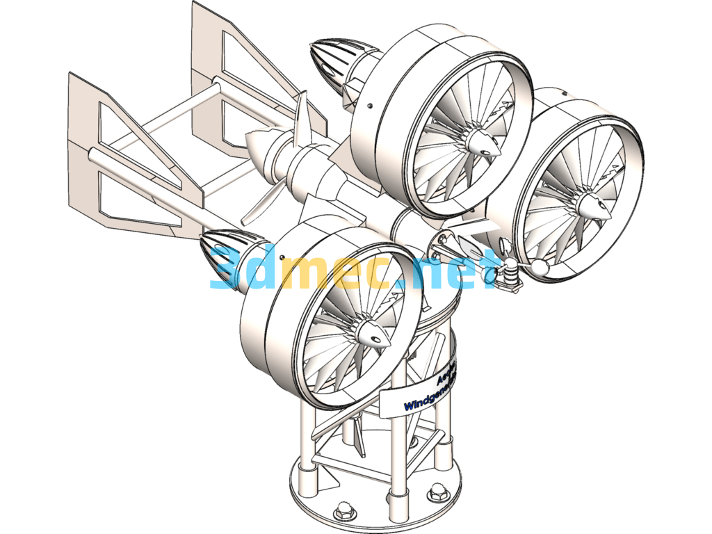 Small Wind Turbine - 3D Model SolidWorks Free Download