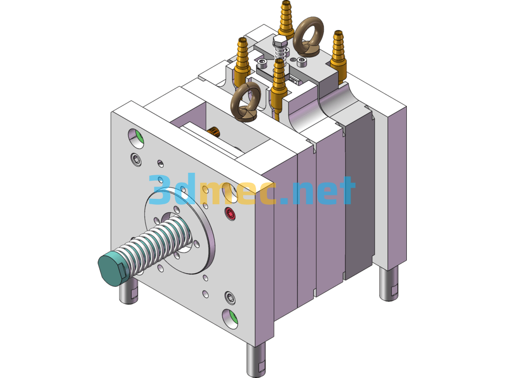 Injection Mold Detailed Model - 3D Model SolidWorks Free Download