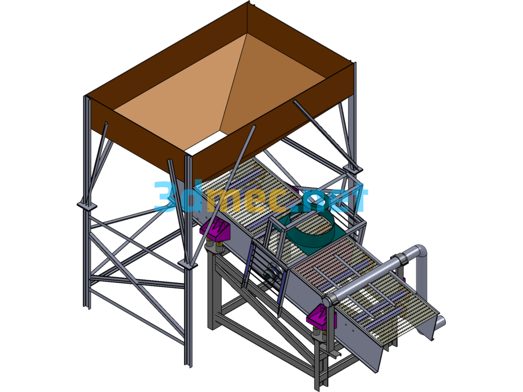 Vibrating Screen 3D Model Design - 3D Model SolidWorks Free Download