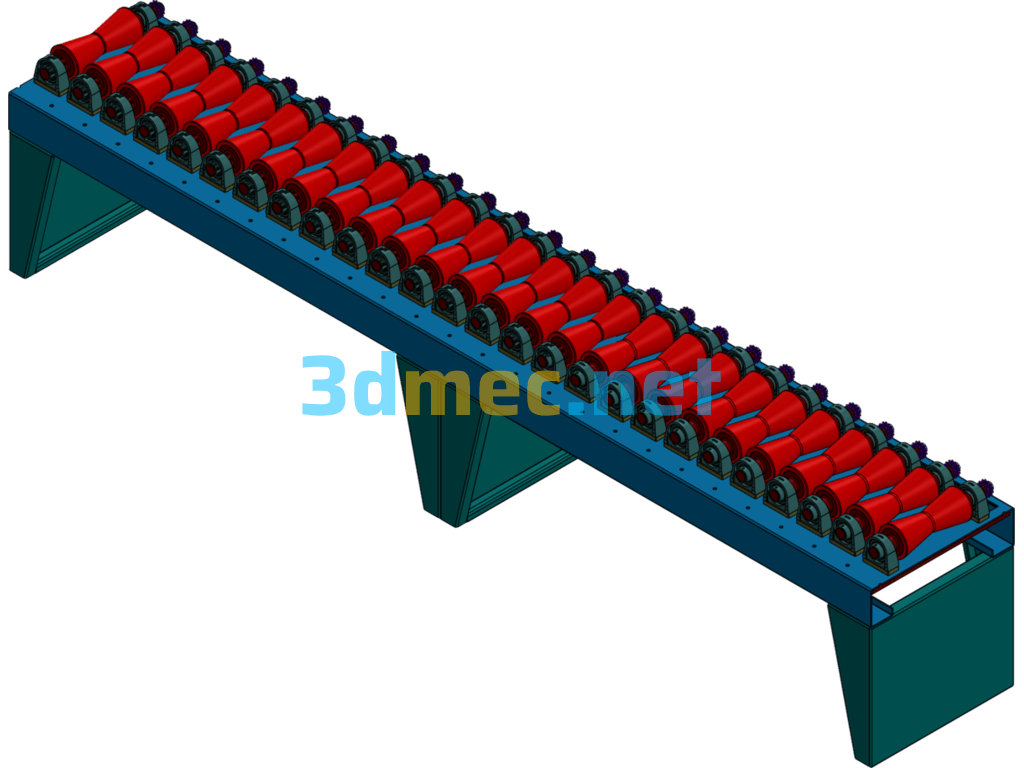 Bar Roller Conveyor - 3D Model Exported Free Download