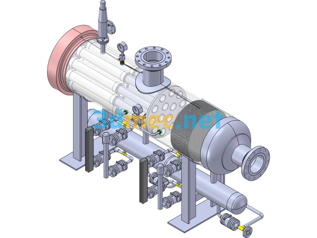 Horizontal Filter Dehydrator - 3D Model SolidWorks Free Download