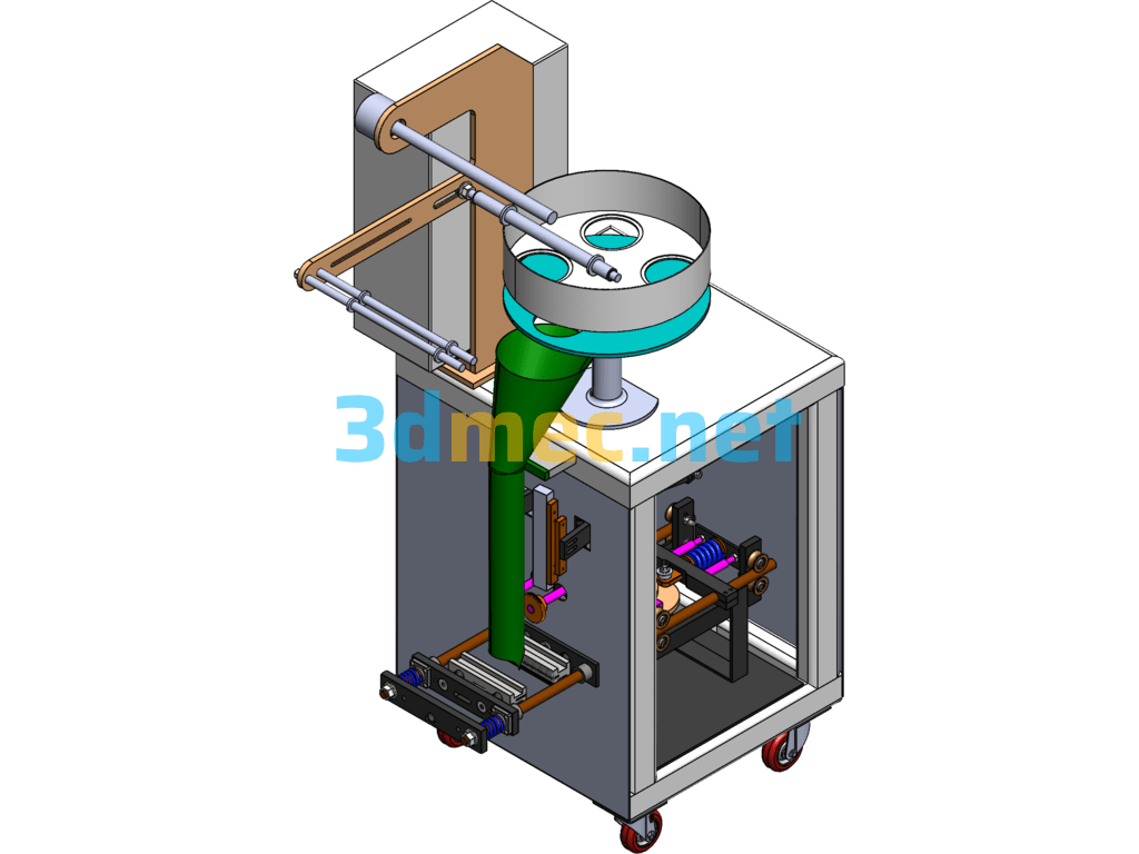 Volumetric Cup Filling And Sealing Machine - 3D Model SolidWorks Free Download