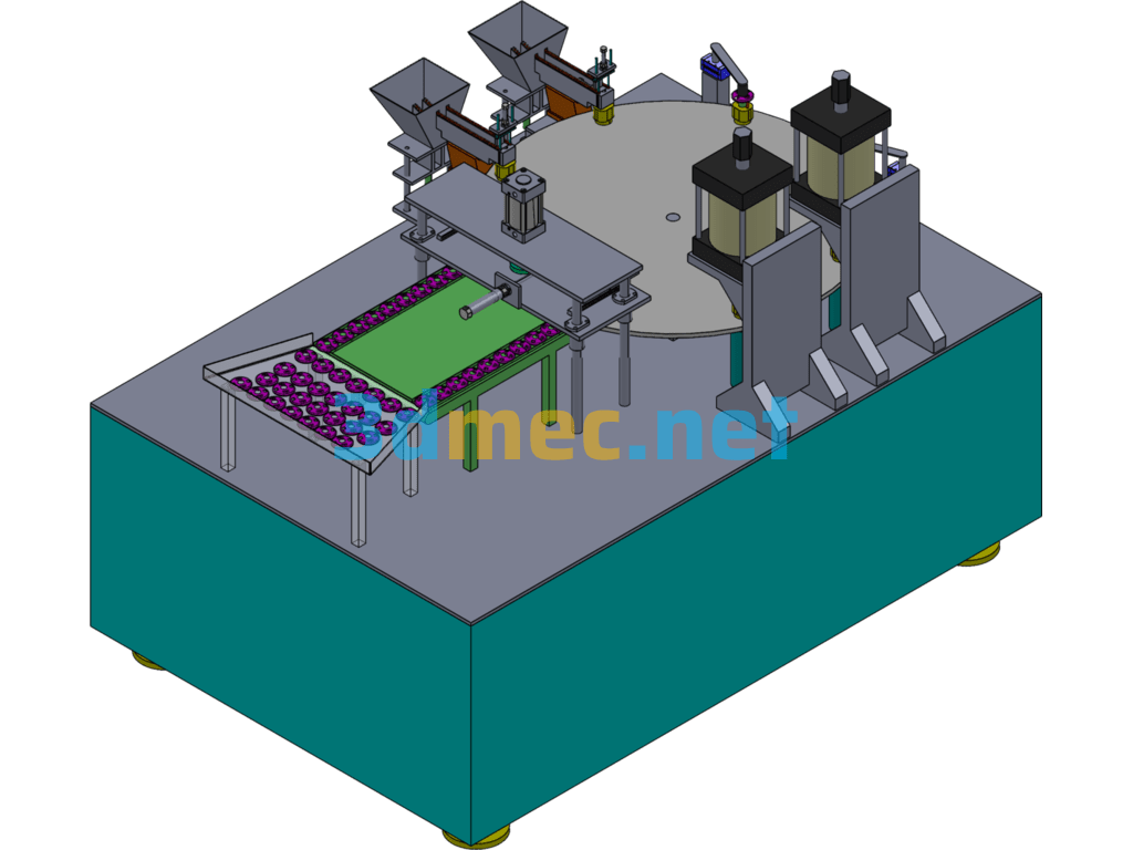 Lock Cover Automatic Assembly Riveting Press (Rotary Table Type) - 3D Model SolidWorks Free Download