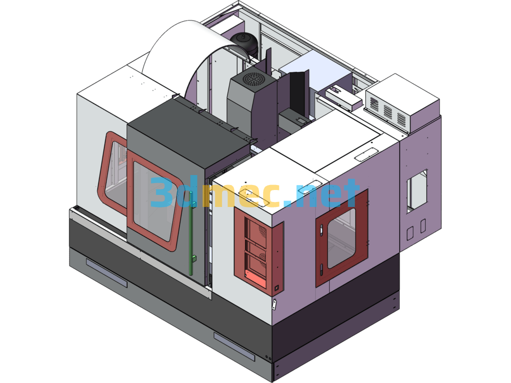 850L Machining Center Sheet Metal Housing Design (Single Door) - 3D Model SolidWorks Free Download