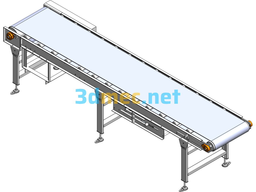 Belt Conveyor (Motor Sprocket Drive) - 3D Model SolidWorks Free Download