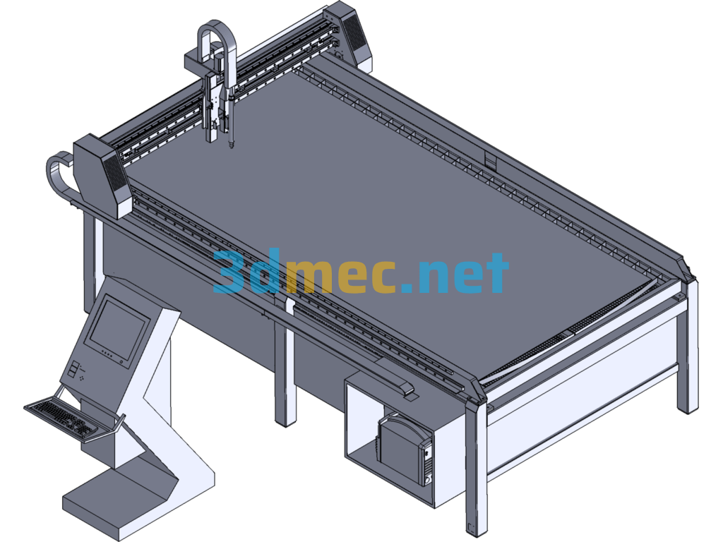 Gantry Dual Drive Plasma Cutting Machine - 3D Model SolidWorks Free Download