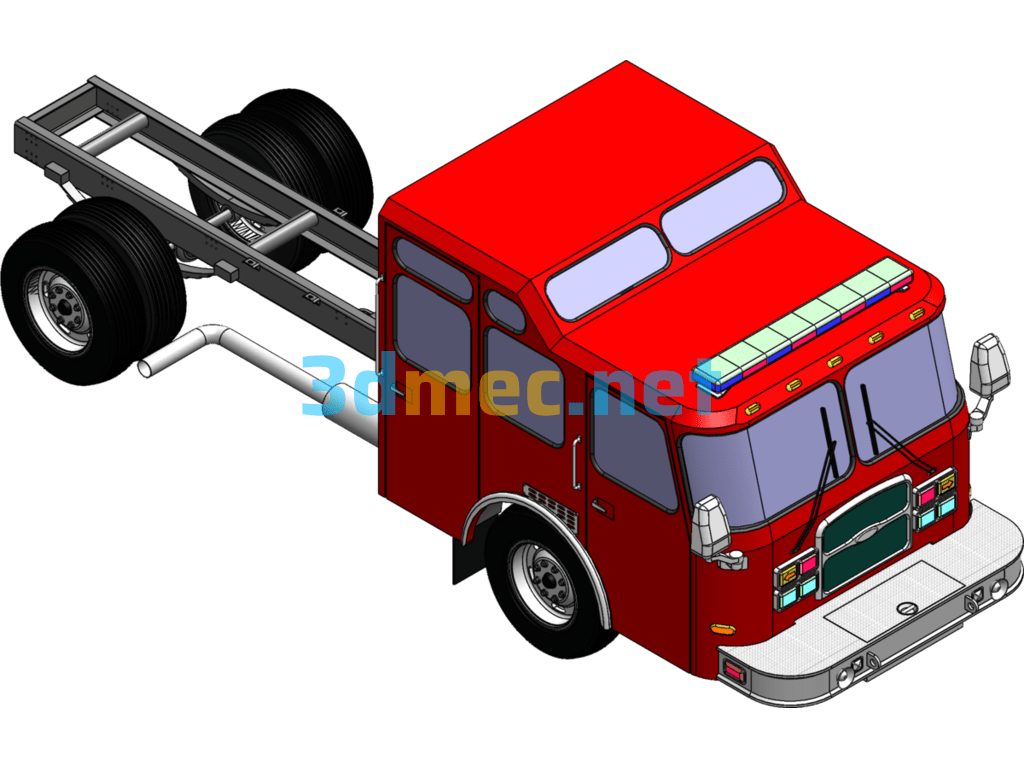 American Heavy Chassis Truck - 3D Model SolidWorks Free Download