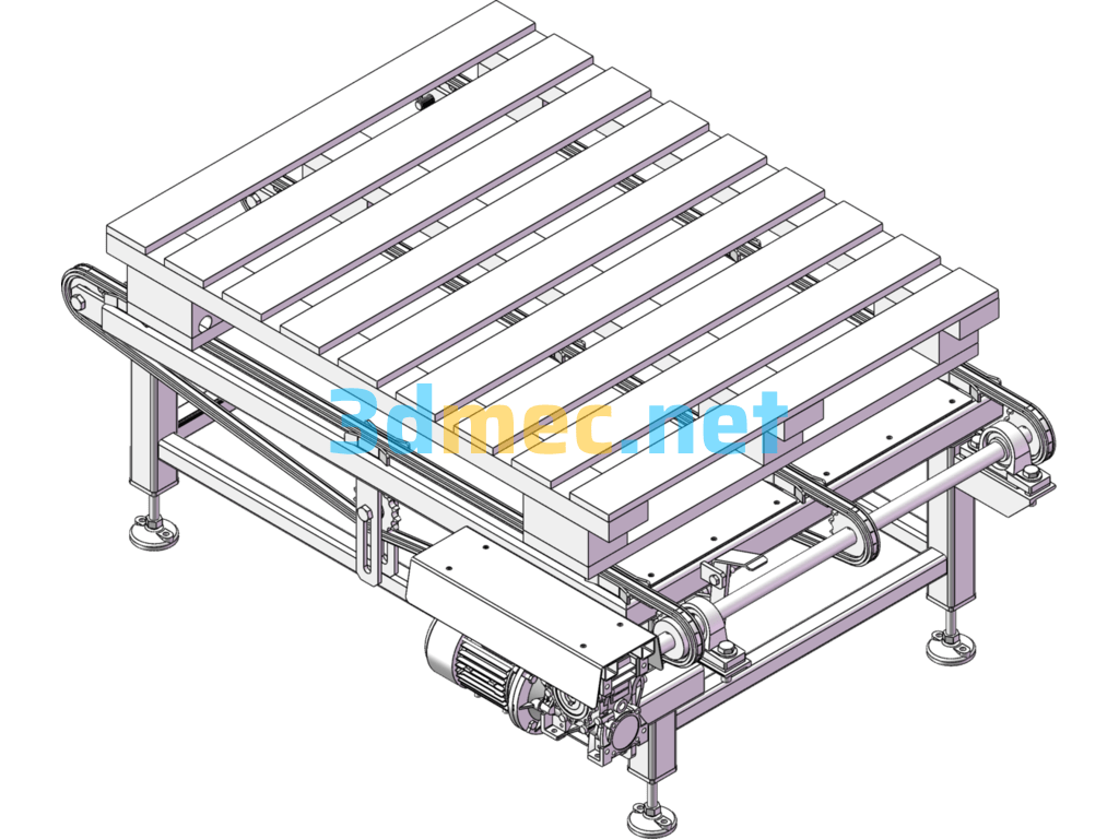 Pallet Conveyor Line - 3D Model SolidWorks Free Download