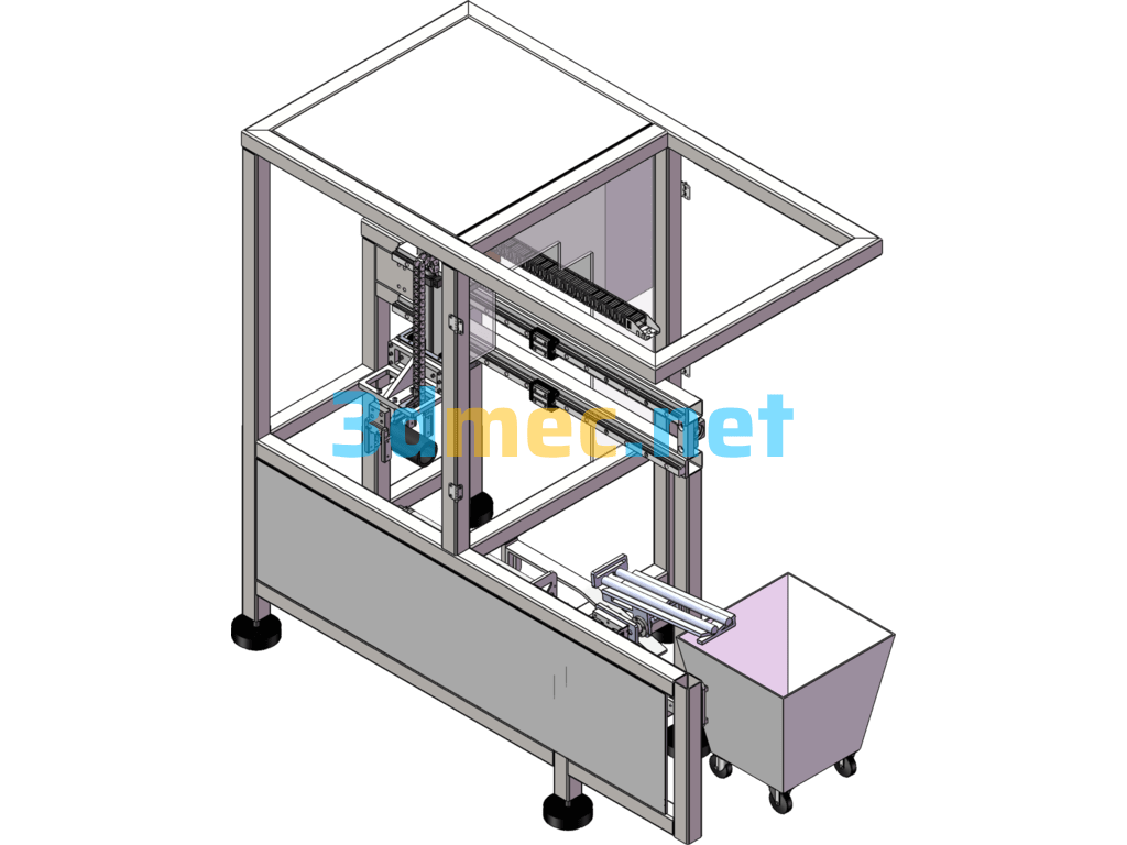 Steel Pipe Cutting Unloading Machine - 3D Model SolidWorks Free Download