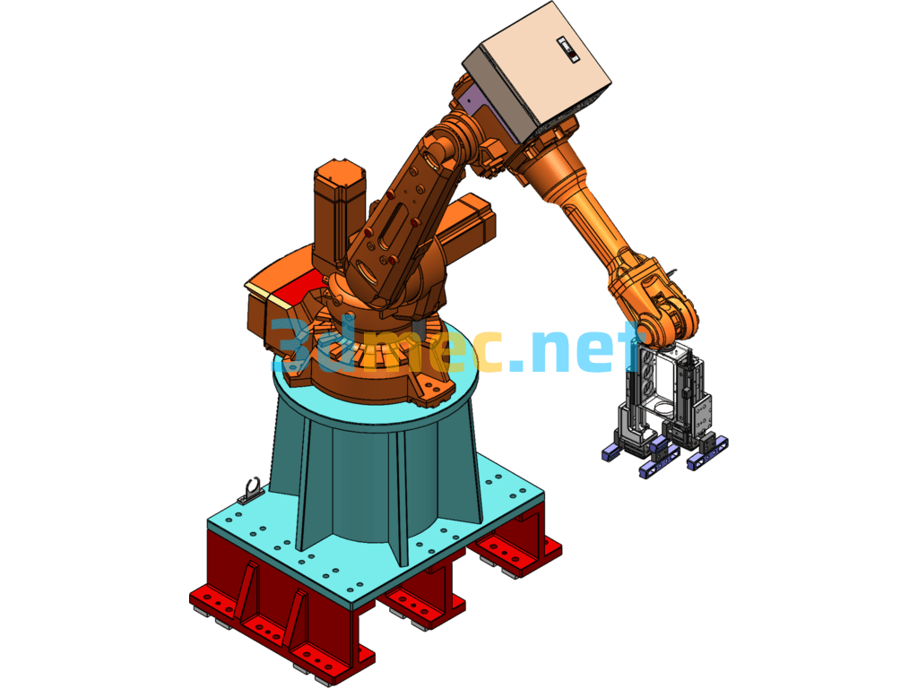 Robot Gripping-Double Gripper Mechanism-AAB Robot - 3D Model Exported Free Download