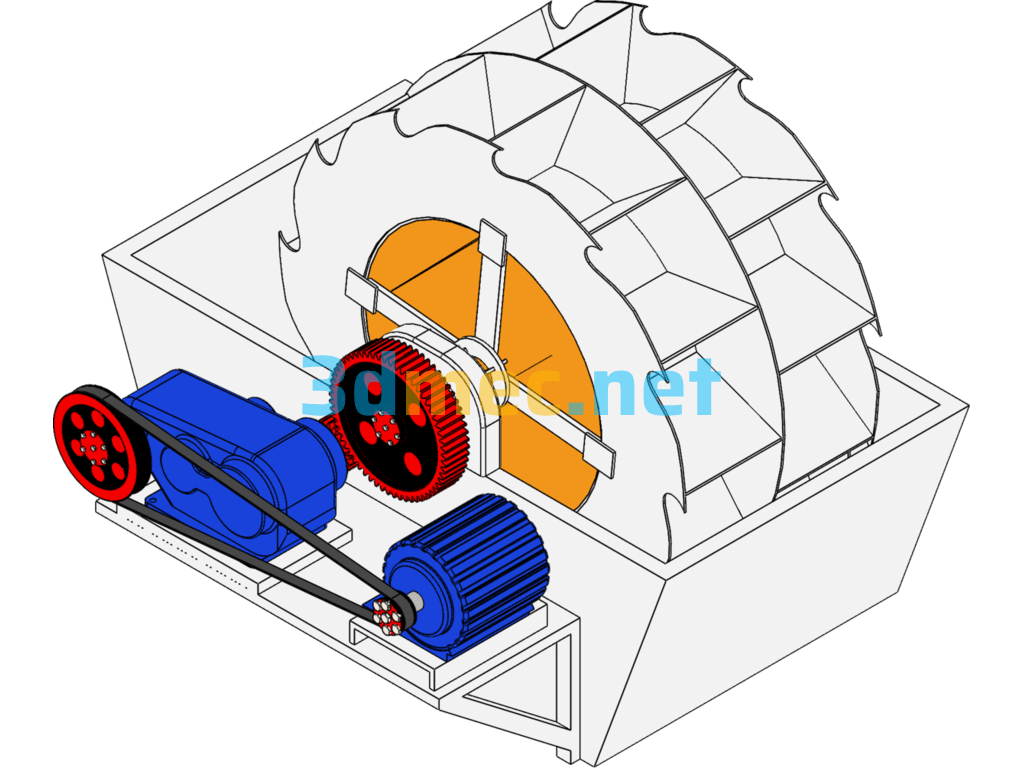 Sand Washing Machine 3D Model - 3D Model SolidWorks Free Download