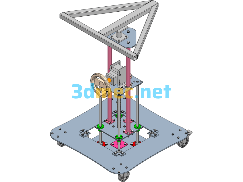 360° Manual Lifting Measuring Stand - 3D Model SolidWorks Free Download