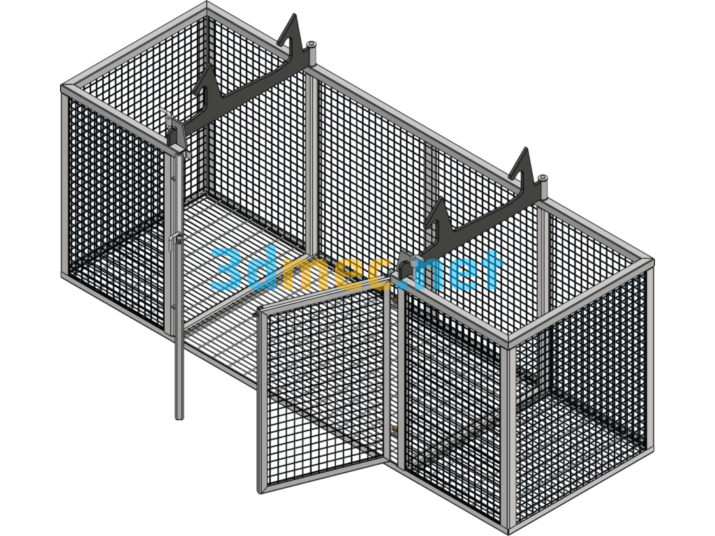 Steel Guardrail With Door 3D Model - 3D Model SolidWorks Free Download