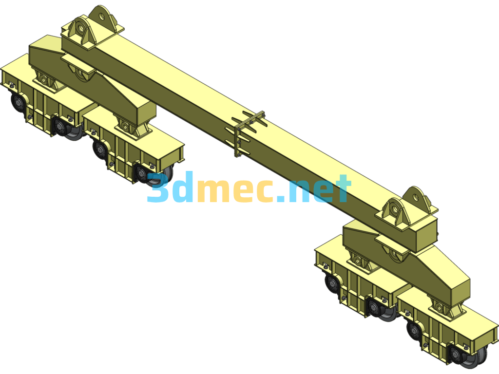 Three-Dimensional Structure Design Of Double-Beam Bridge Crane - 3D Model SolidWorks Free Download