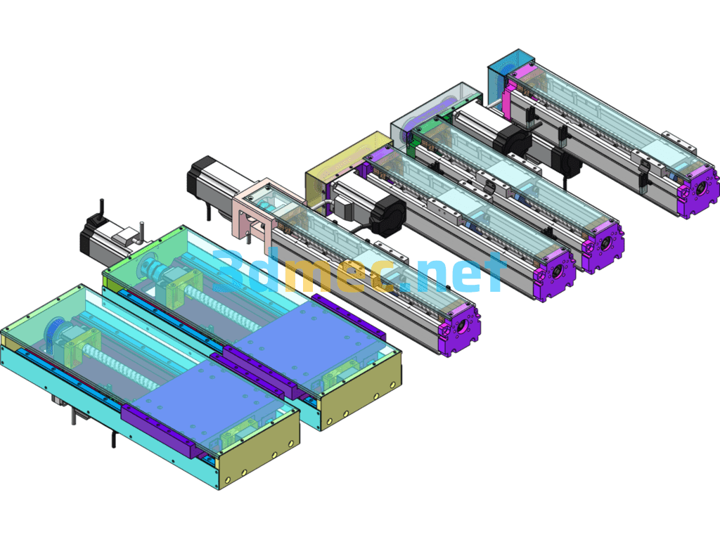 Motor Linear Module Design - 3D Model SolidWorks Free Download