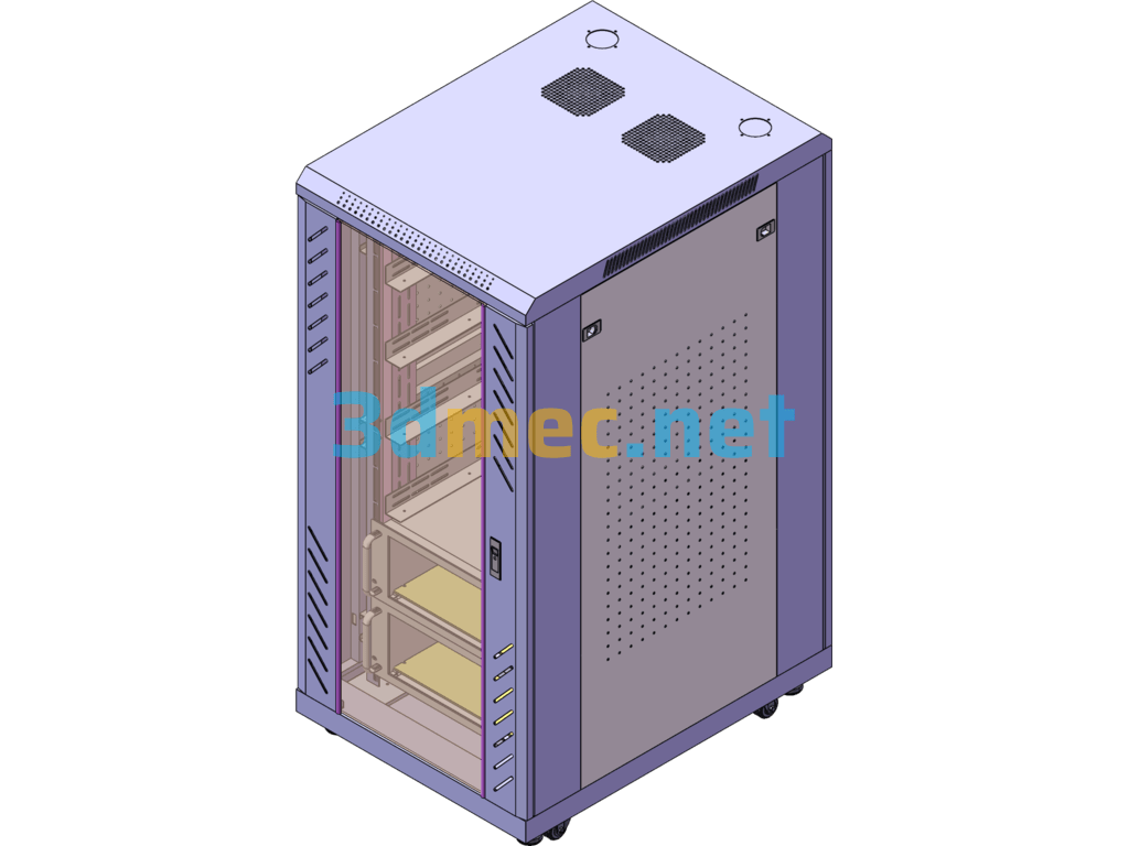 24U Industrial Control Cabinet - 3D Model SolidWorks Free Download