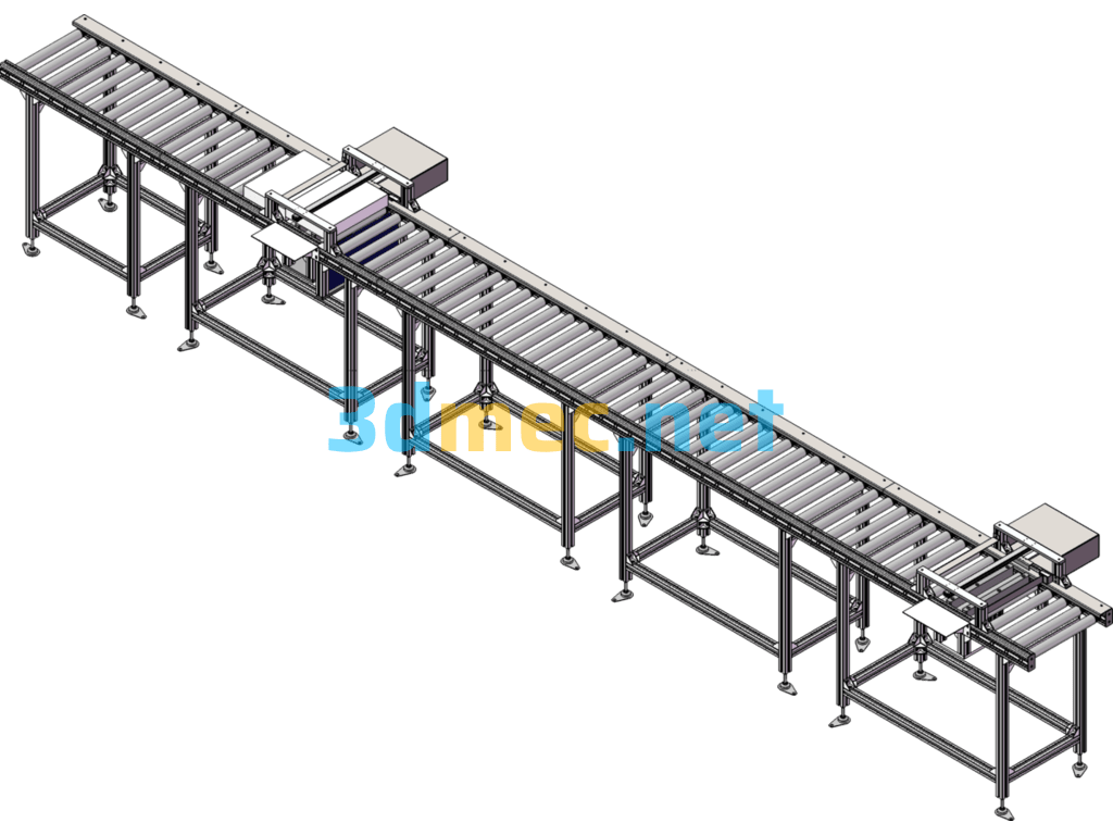 Electric Roller Conveyor Line - 3D Model SolidWorks Free Download