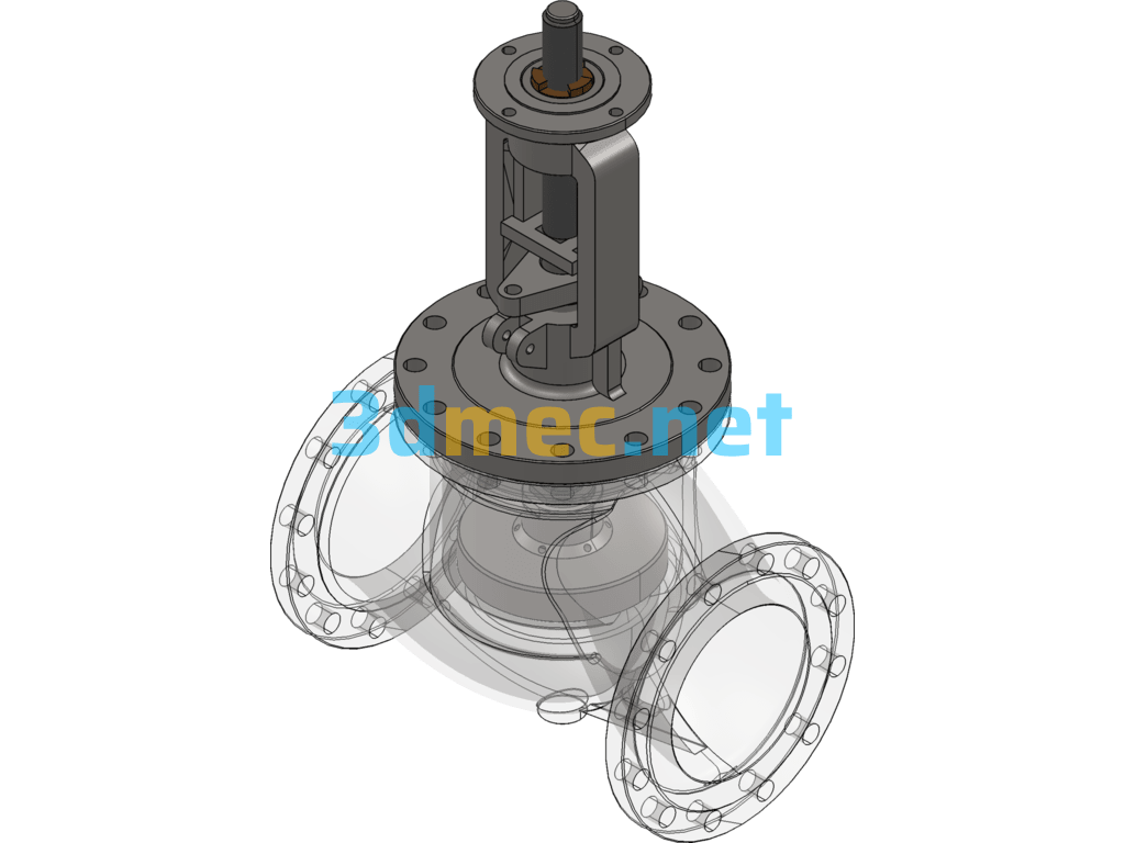 Industrial Chemical Valve DN250 Large Valve Disc - 3D Model SolidWorks Free Download