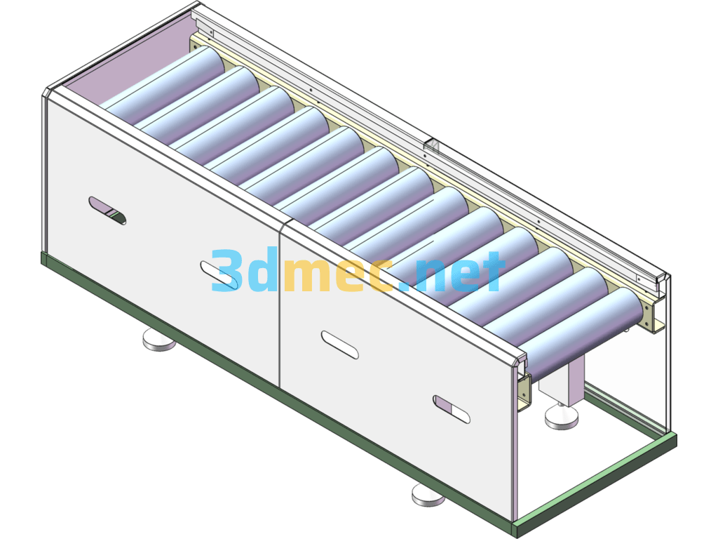 3D Drawing Of Roller Conveyor Line - 3D Model Exported Free Download