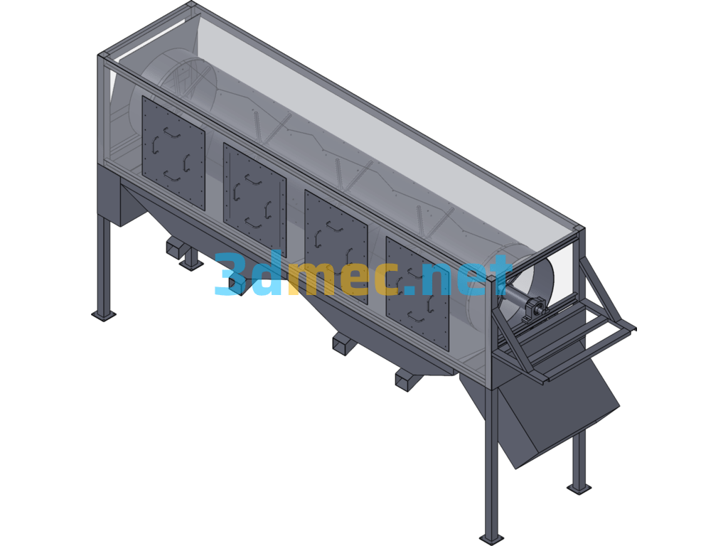 Industrial Drum Screen - 3D Model SolidWorks Free Download