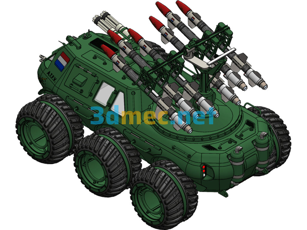 Missile Armored Off-Road Vehicle Model - 3D Model SolidWorks Free Download