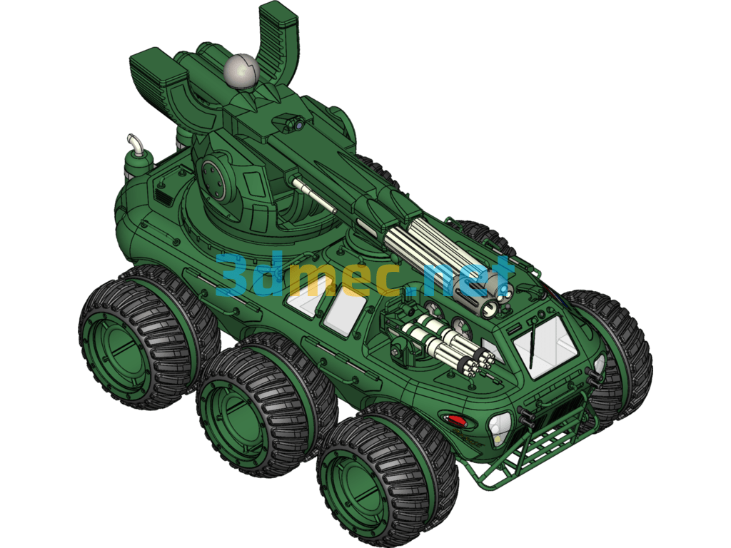 Armored Off-Road Vehicle - 3D Model SolidWorks Free Download