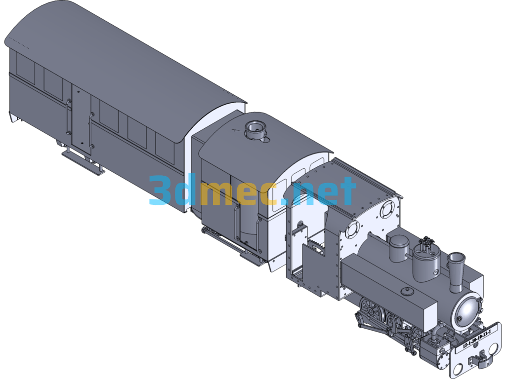 Train Model Details - 3D Model SolidWorks Free Download