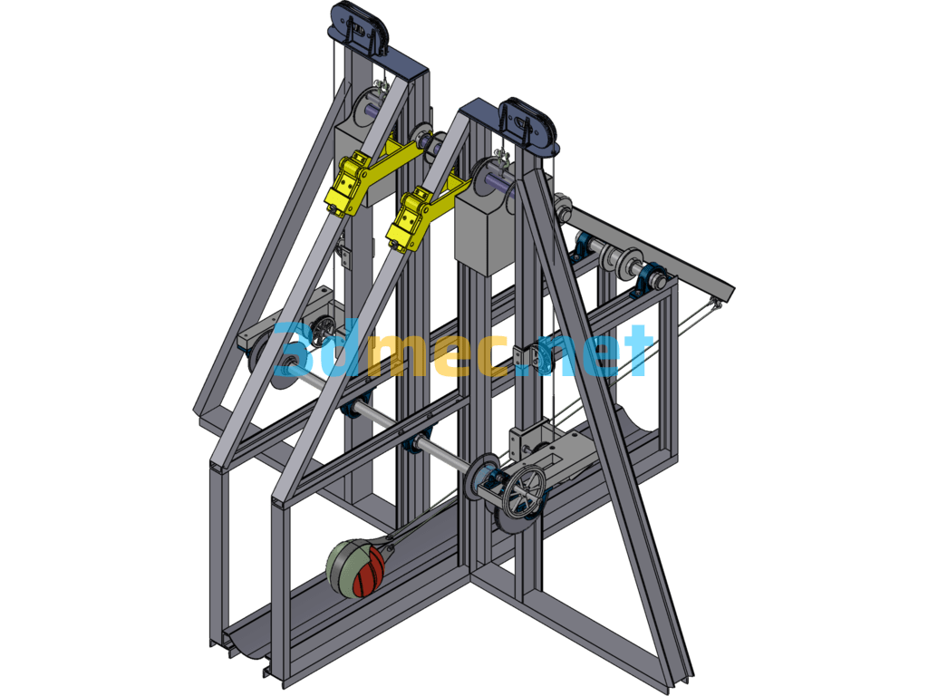 Suspended Trebuchet - 3D Model SolidWorks Free Download