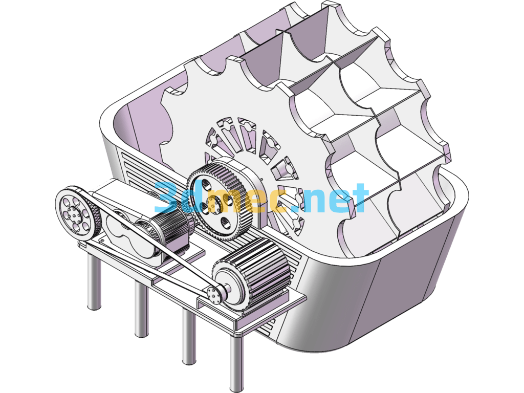 Medium Sand Washing Machine - 3D Model SolidWorks UG(NX) Free Download