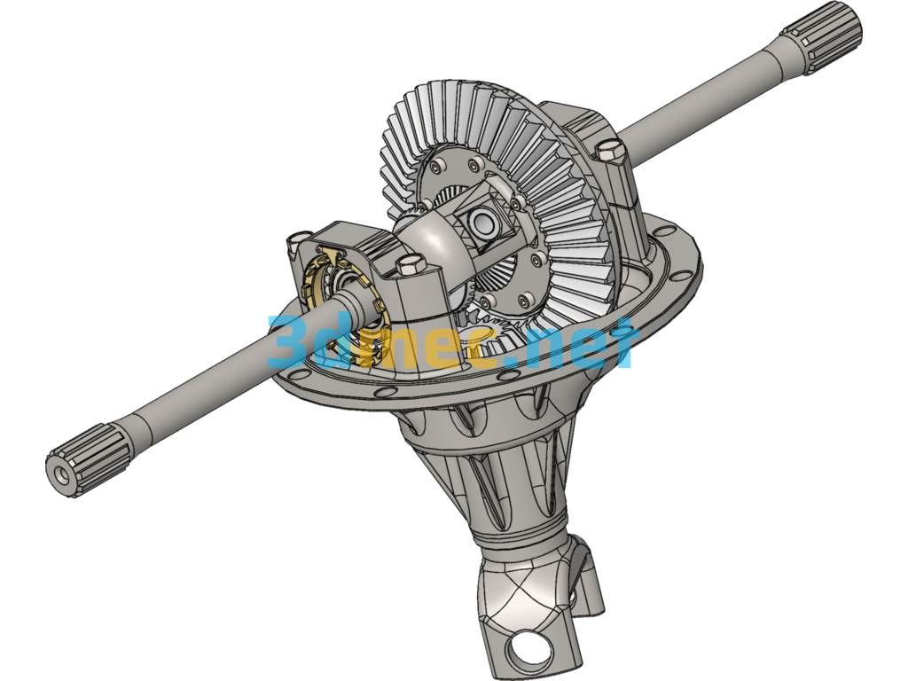 Bevel Gear Differential - 3D Model SolidWorks Free Download