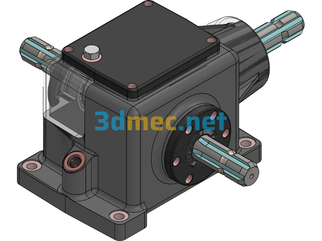 Spiral Bevel Gearbox (Gleason) 3D Modeling Drawing - 3D Model SolidWorks Free Download