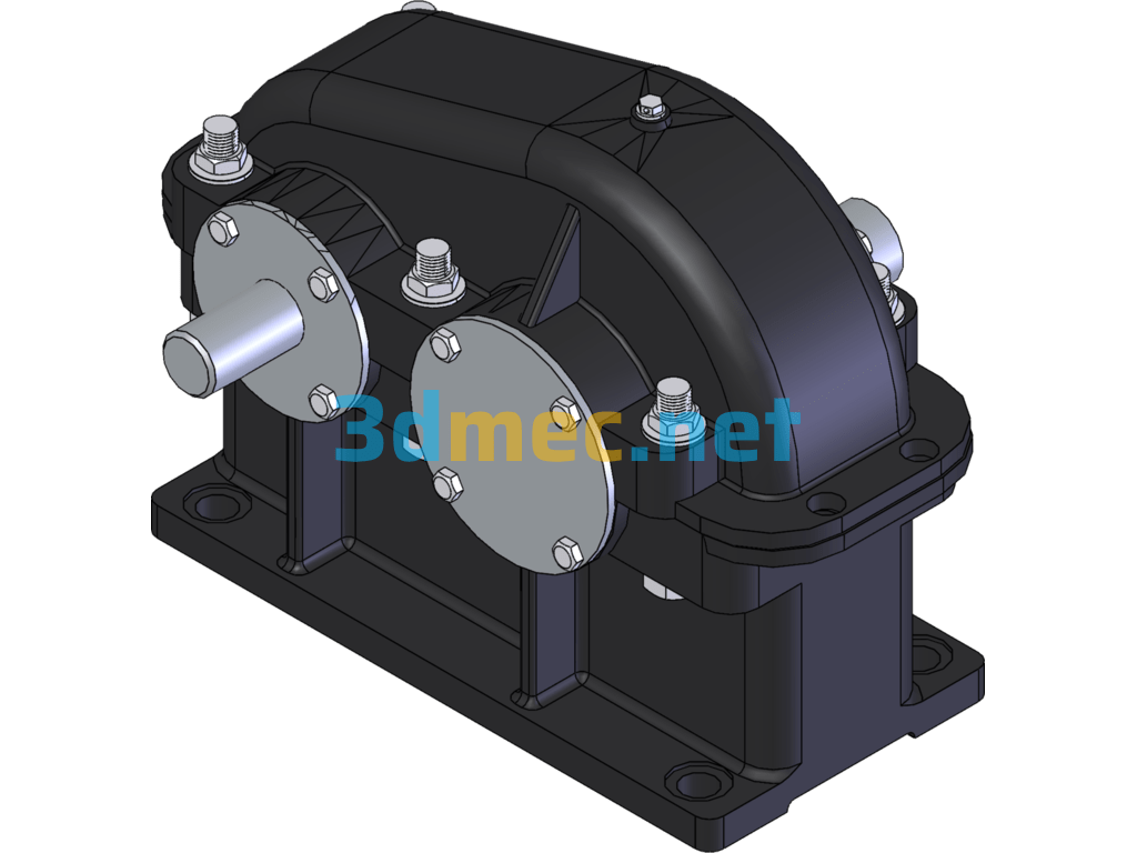 Ordinary Simple Gearbox 3D Model Drawing - 3D Model SolidWorks Free Download