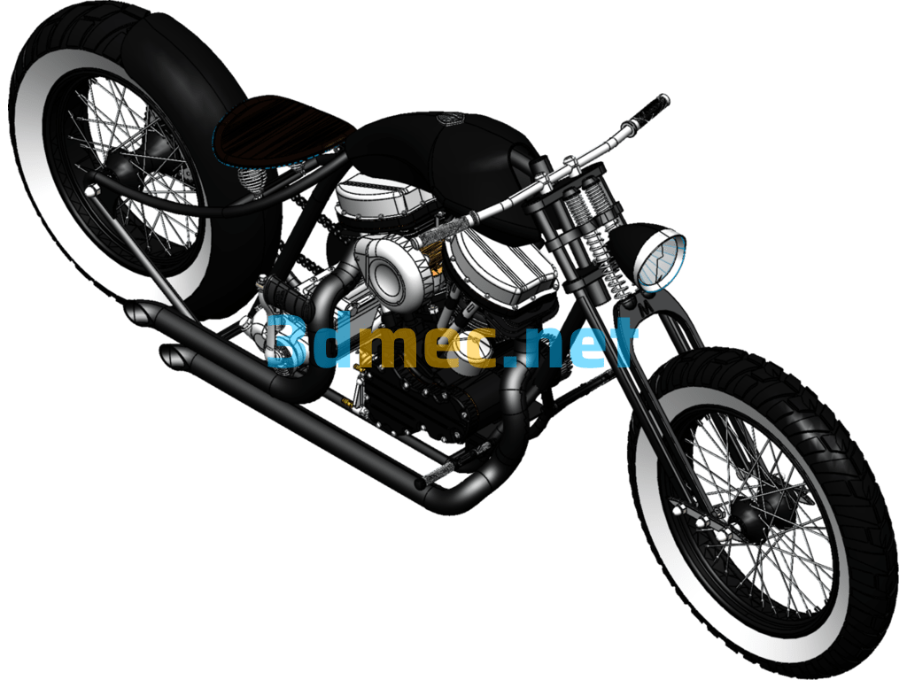 Harley Motorcycle - 3D Model SolidWorks Free Download